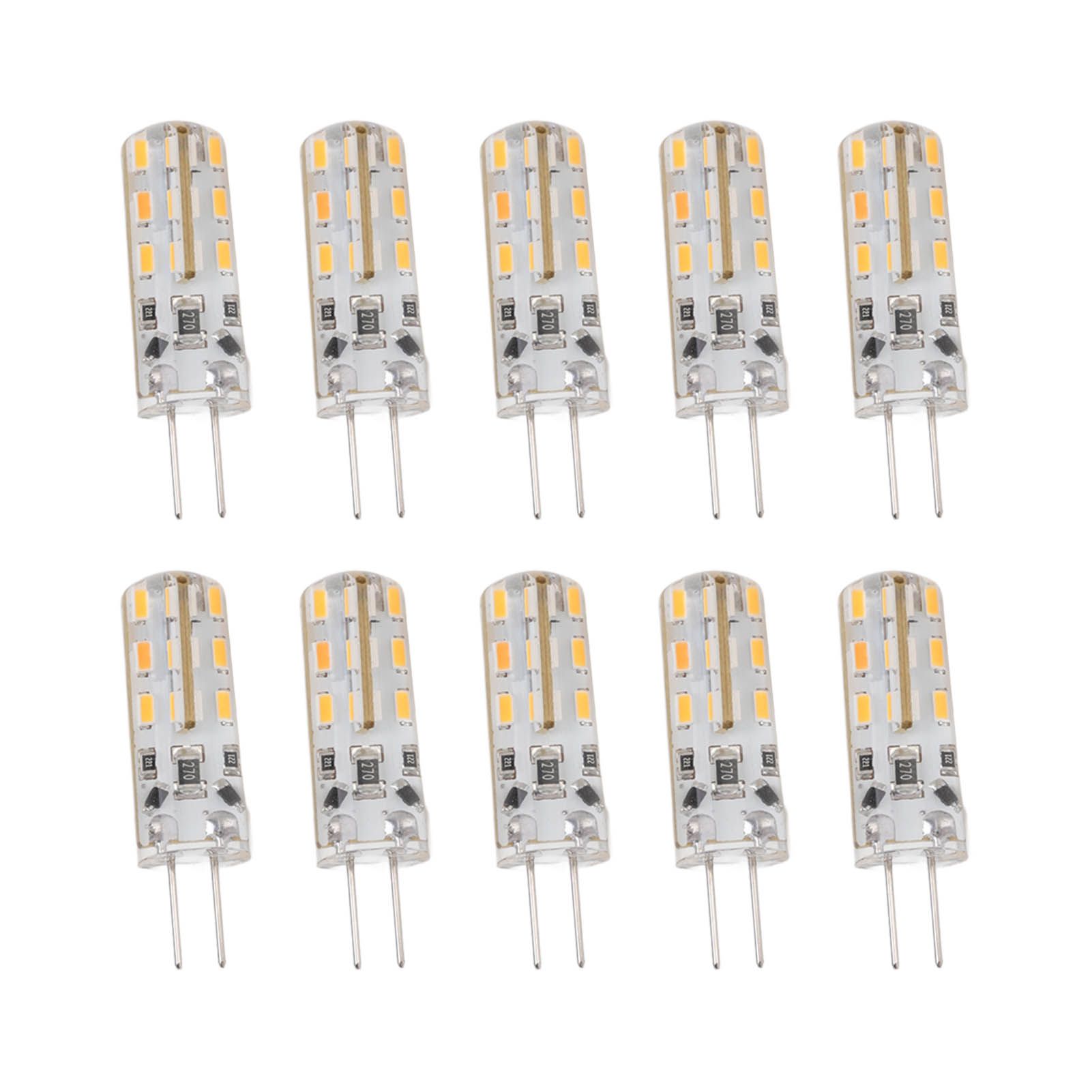 10pcs G4 LED Bulb 1.5W DC12V Warm White 3000K 110LM Bi Pin Light Bulbs LED for Cabinet Lighting Courtyard — image 4