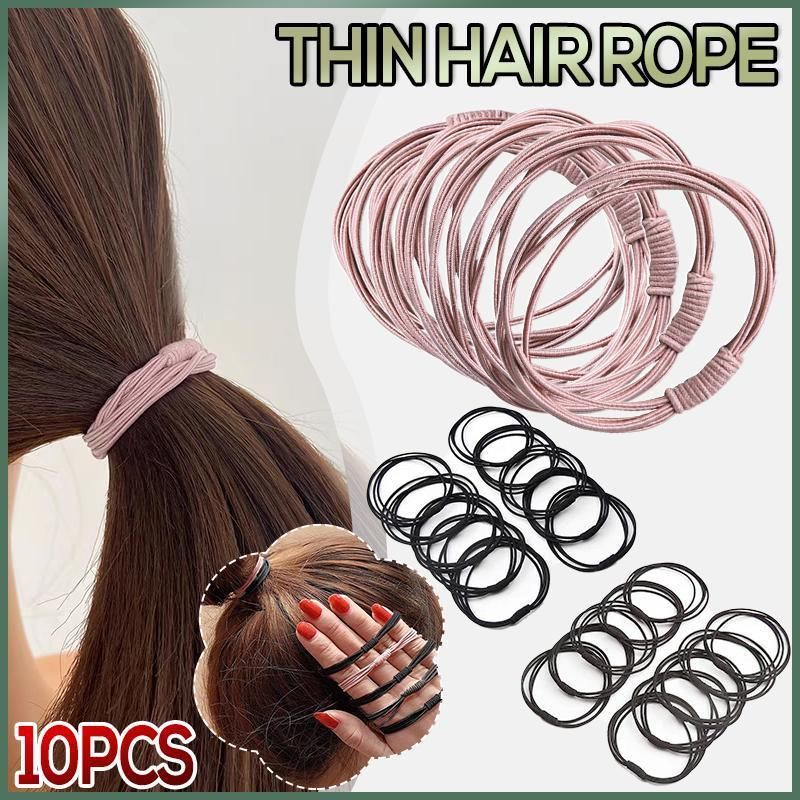 10pcs High Quality Women Girls Elastic Hair Bands Tie Band Ropes Rings Ponytail - Pink โ image 2