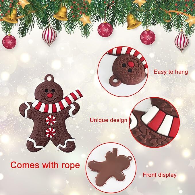 24pcs Christmas Ornaments Cute Snowman Xmas Tree Decorations Santa Claus Plastic Figurines Ornaments with Sugar Cookie House for Christmas Tree Hanging Party โ image 6
