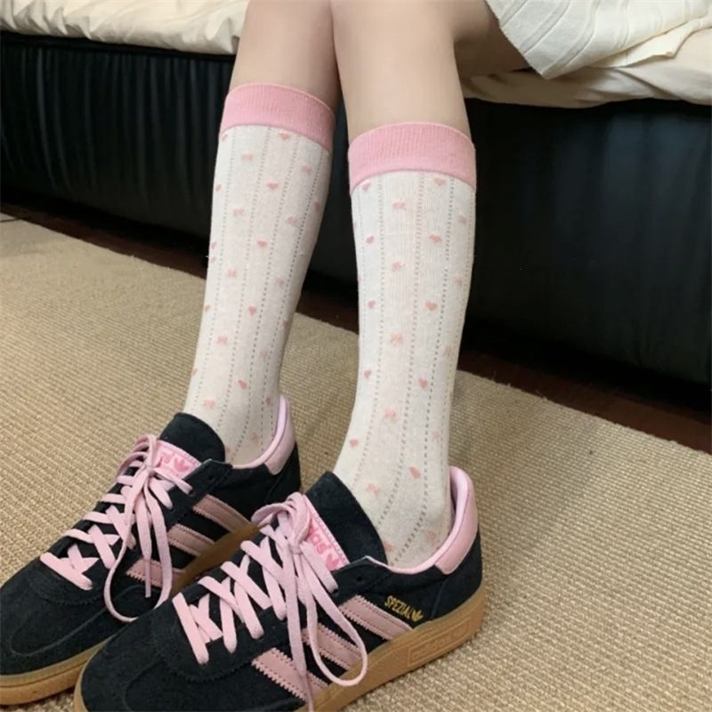 3 Pairs Womens Cute Dots Casual Crew Socks for Summer Spring Autumn Novelty Fun Striped Cotton Dress Socks — image 5