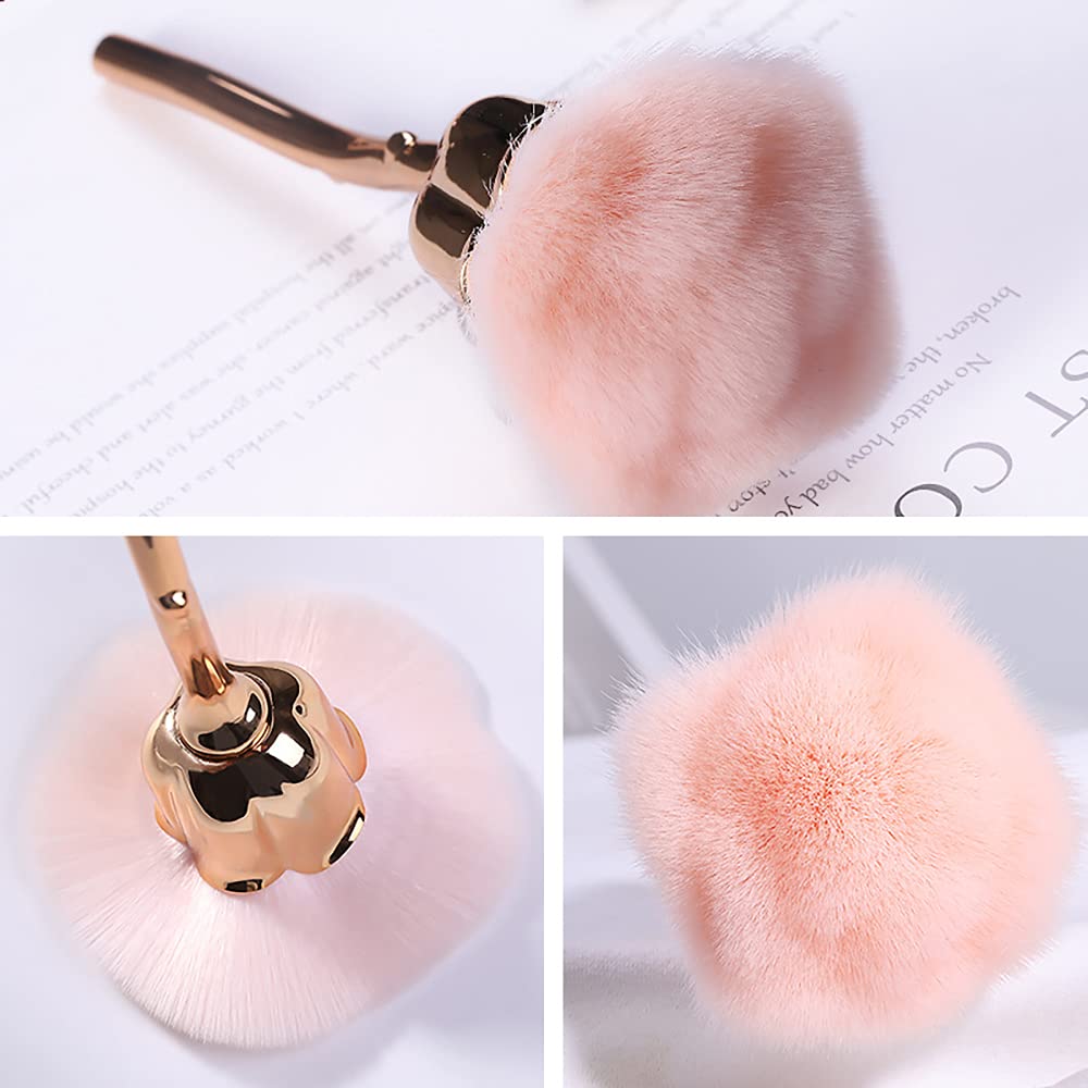 Cleaning Brush - Pink Rose Soft Brush - Suitable for acrylic nail art, manicures, cleaning fabric and can also be used for cutting nails and cleaning makeup — image 3