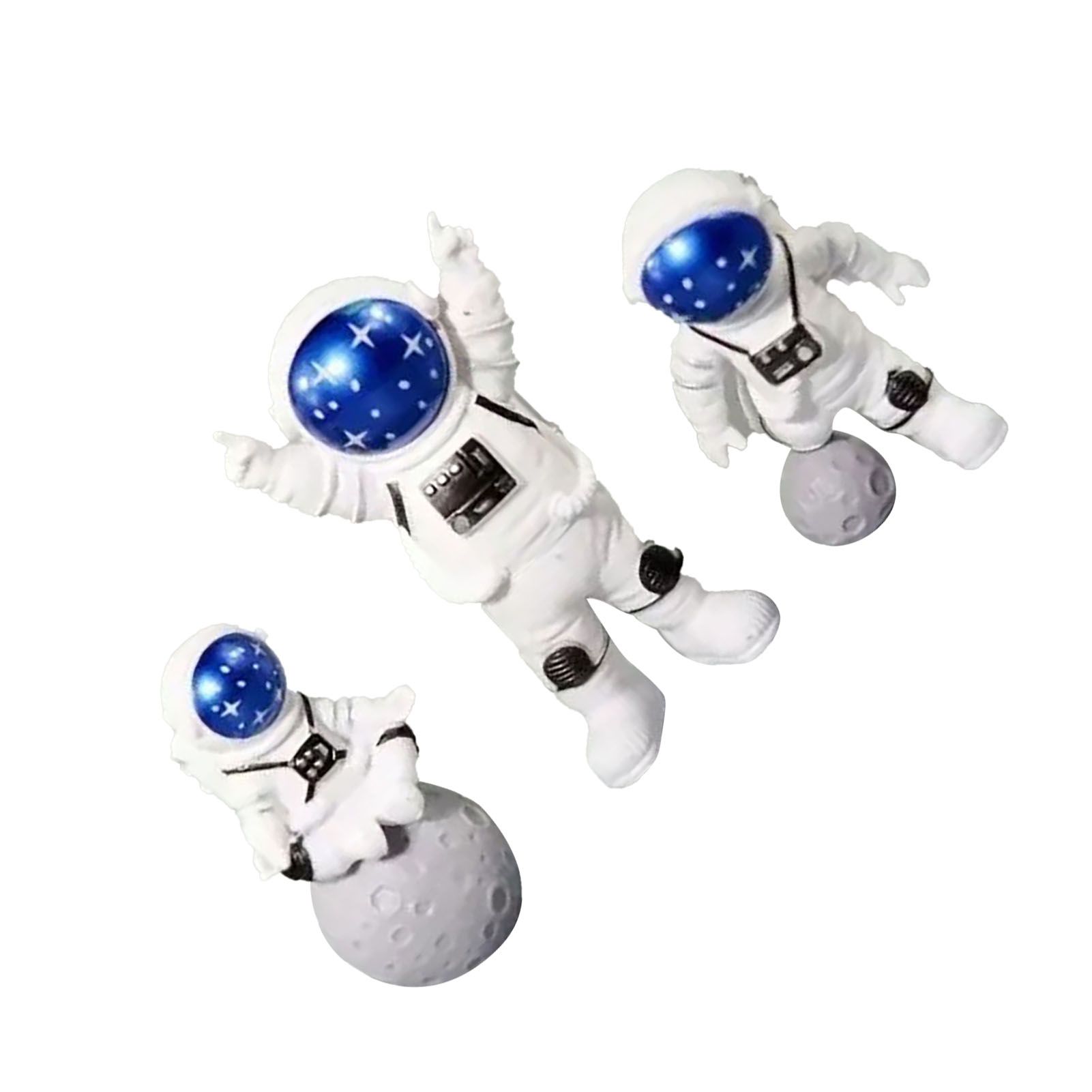 3 Piece Astronaut Figurines Cute Nordic Style PVC Spaceman Desk Decor for Cake Decoration Kids Room Bedroom Bookshelf — image 4