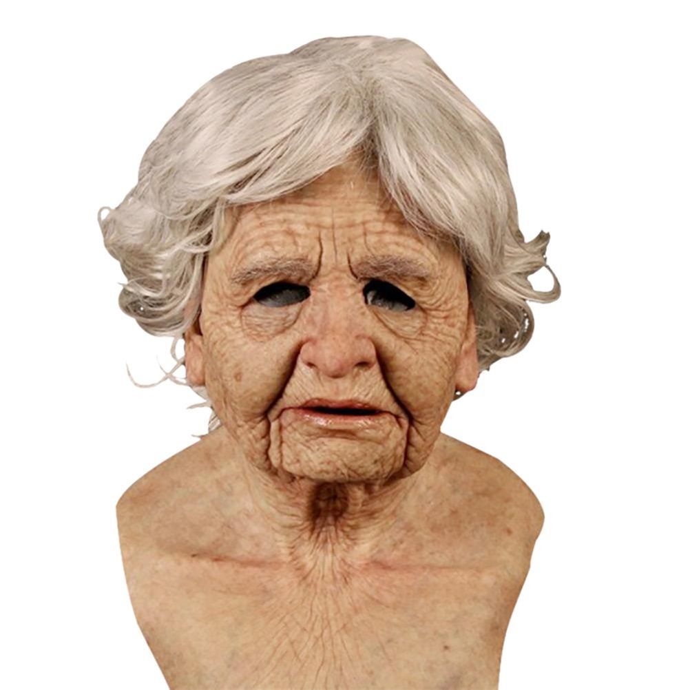 Halloween Latex Face Cover Novelty Old Man Horror Heagear for Masquerade Party โ image 2