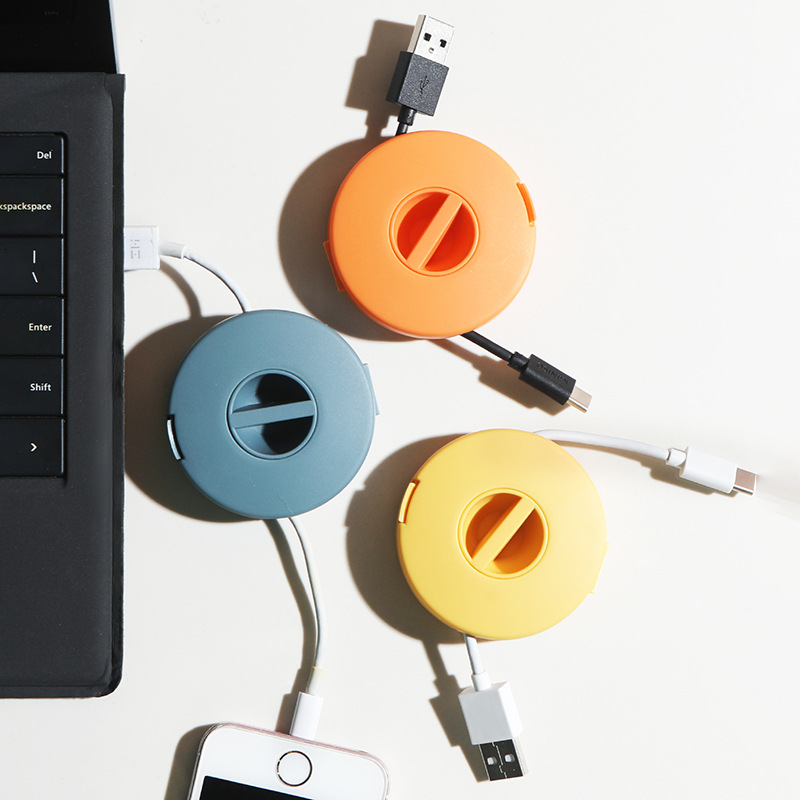 Set of 4 cable holders, empty, retractable, compact and versatile, for USB cables, charging cables and small accessories R โ image 2