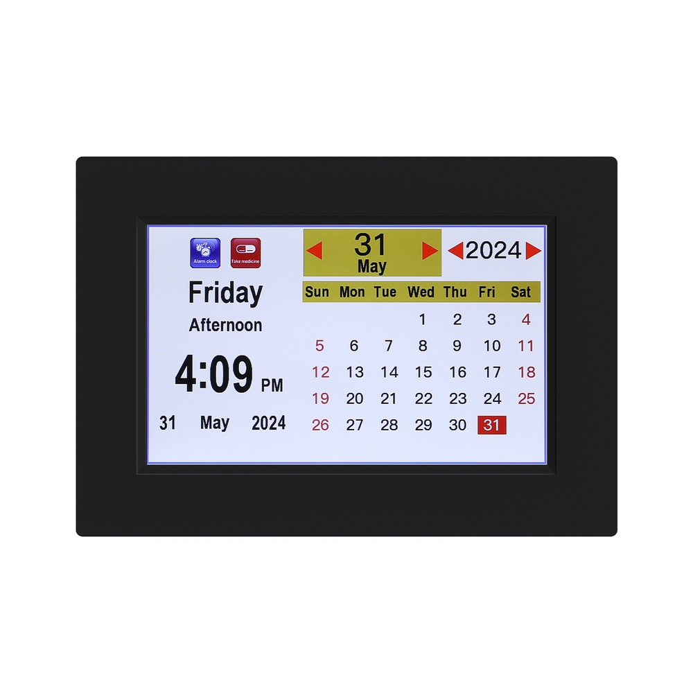 Artiss 8" Digital Day Clock Calendar Alarm Black โ image 3