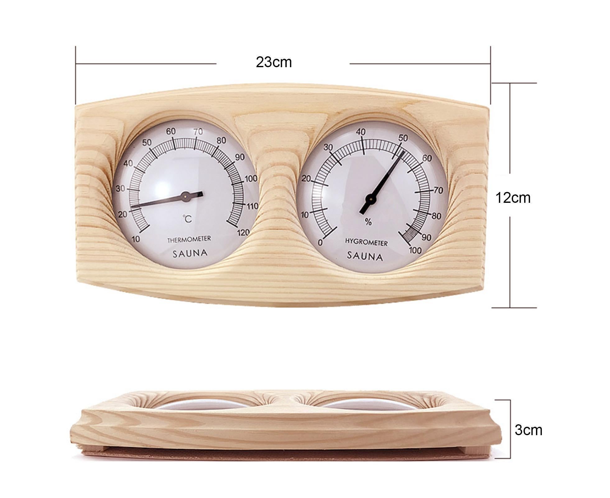 2 in 1 Sauna Room Wooden Thermometer Hygrometer Steam Temperature Humidity Meter โ image 2