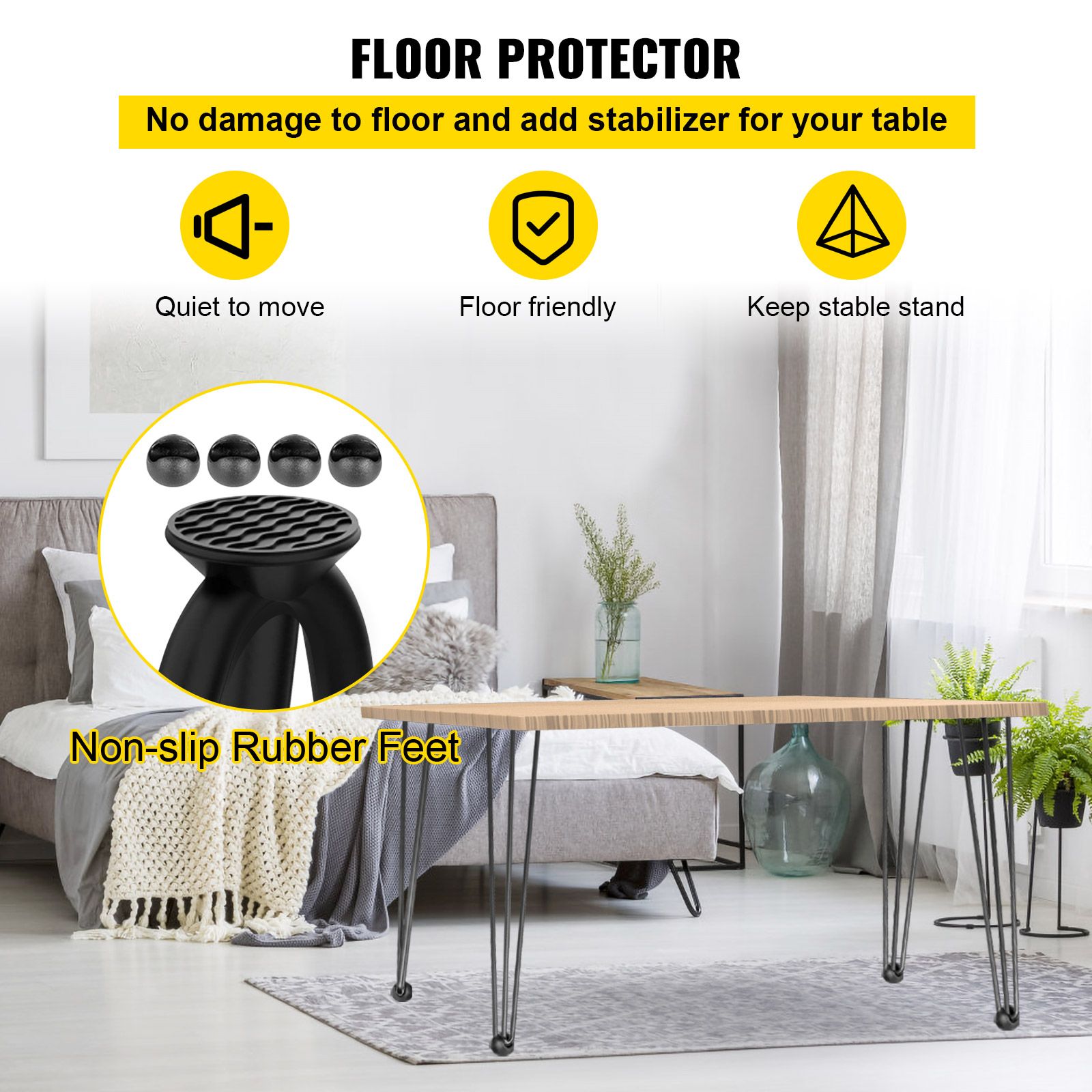 Hairpin Table Legs 16 inch, Set of 4 DIY Desk Table Legs 3 Rods Heavy Duty — image 5