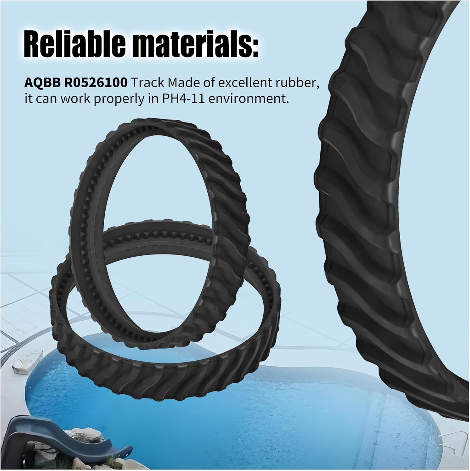 4PCS Pool Cleaner Tracks R0526100 Compatible with Zodiac MX8 / MX6 Elite Models In-Ground Sweeper, Heavy Duty Rubber Tires Baracuda Cleaners, Treads โ image 4