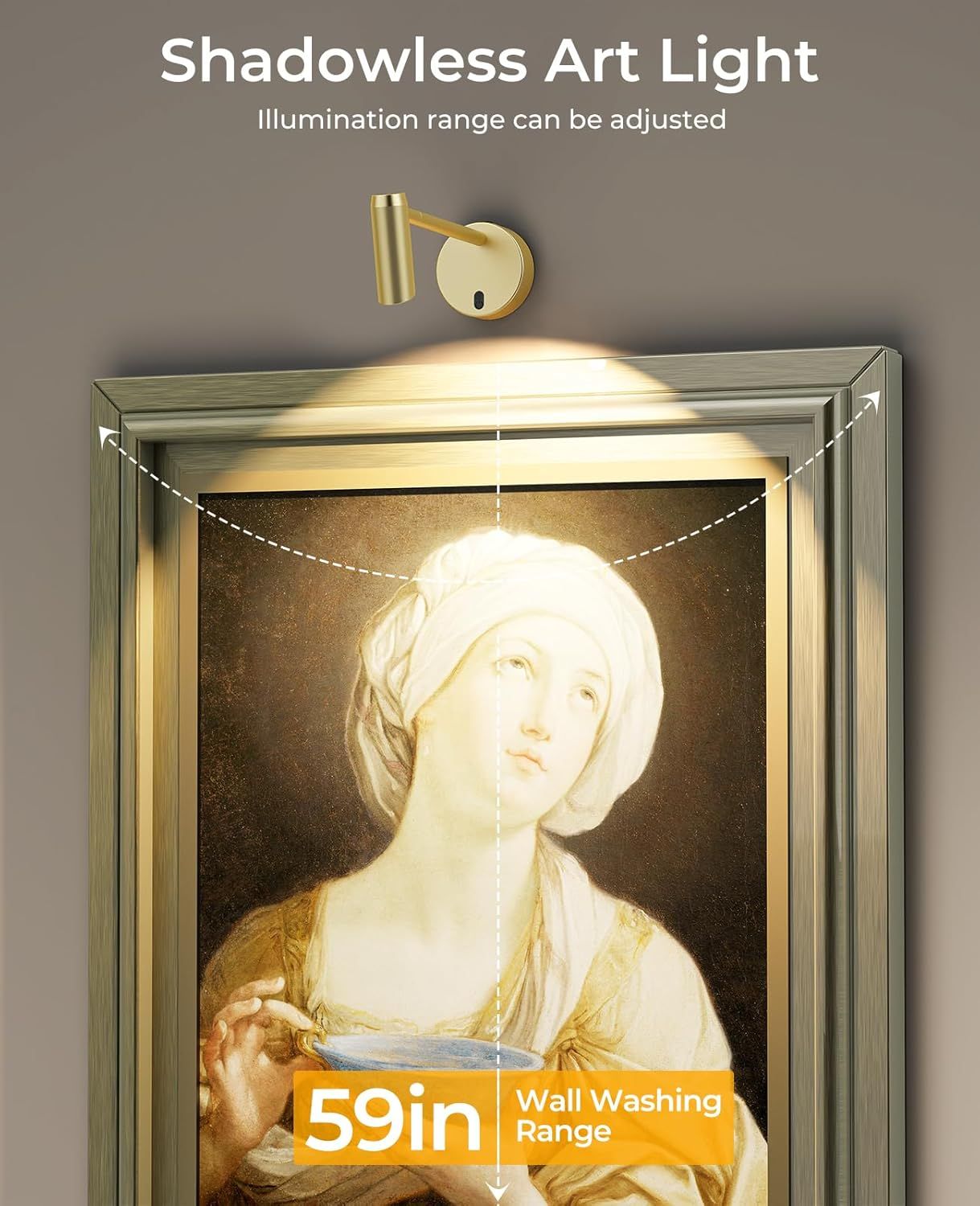 Picture Light for Wall, Battery Operated Art Light for Paintings CCT Dimmable Recharging Gallery Battery Wall Light with Remote Control for Living Room Gallery โ image 4