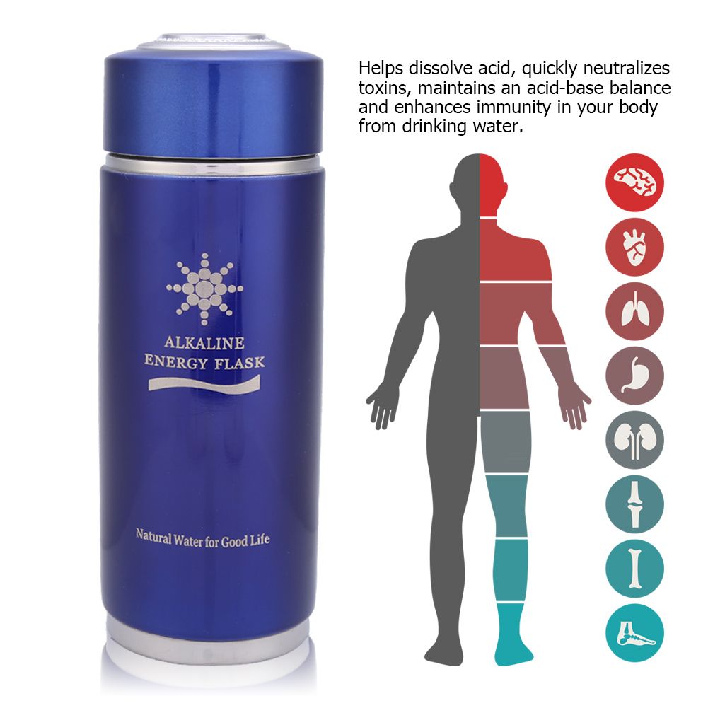 Stainless Alkaline Water Bottle Portable Nano Balance Bio Energy Lonizer Cup Flask(Blue) — image 6