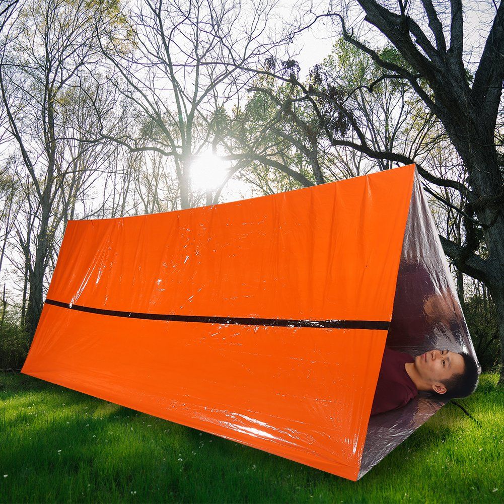 Outdoor Emergency Tent, Waterproof Foldable 2 Person Tube Tent Survival Shelter Survival Tent for Camping Hiking Kayaking โ image 3