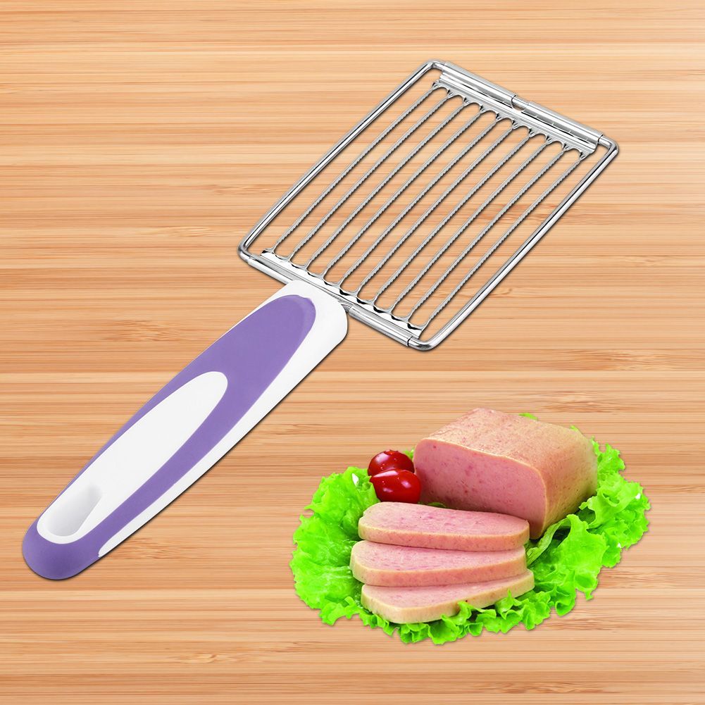 Stainless Steel Luncheon Meat Cutter Ham Fruit Tomato Kitchen Soft Food Cutting Tool (Purple) โ image 2