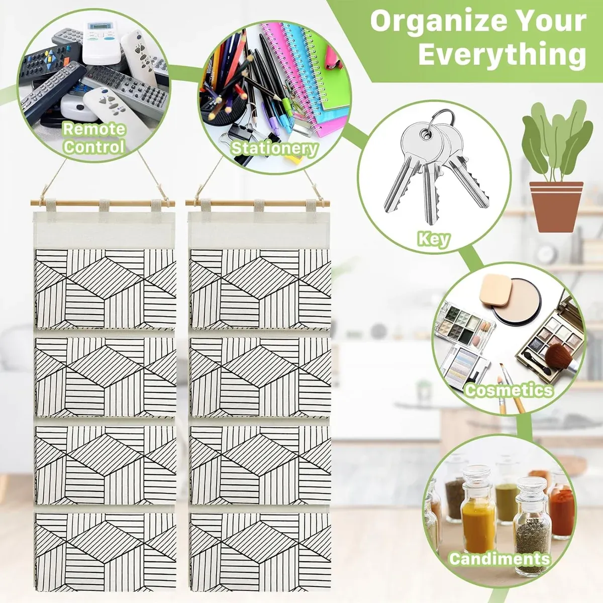 2PCS Multi Layer Wall Mounted Hanging Closet Storage Bag Wardrobe Organizer â image 6