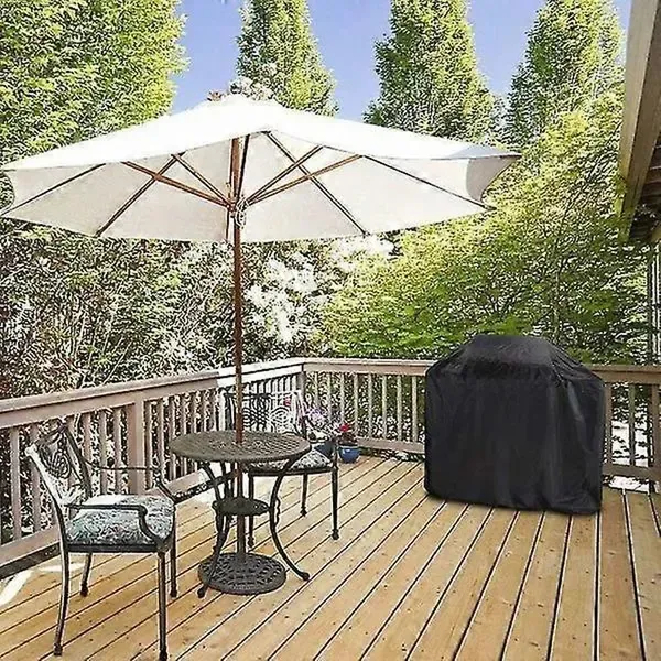 Grill Cover Waterproof Oxford Fabric Weather Resistant Dustproof for Outdoor BBQ Grill Black 170 × 61 × 117 cm — image 4