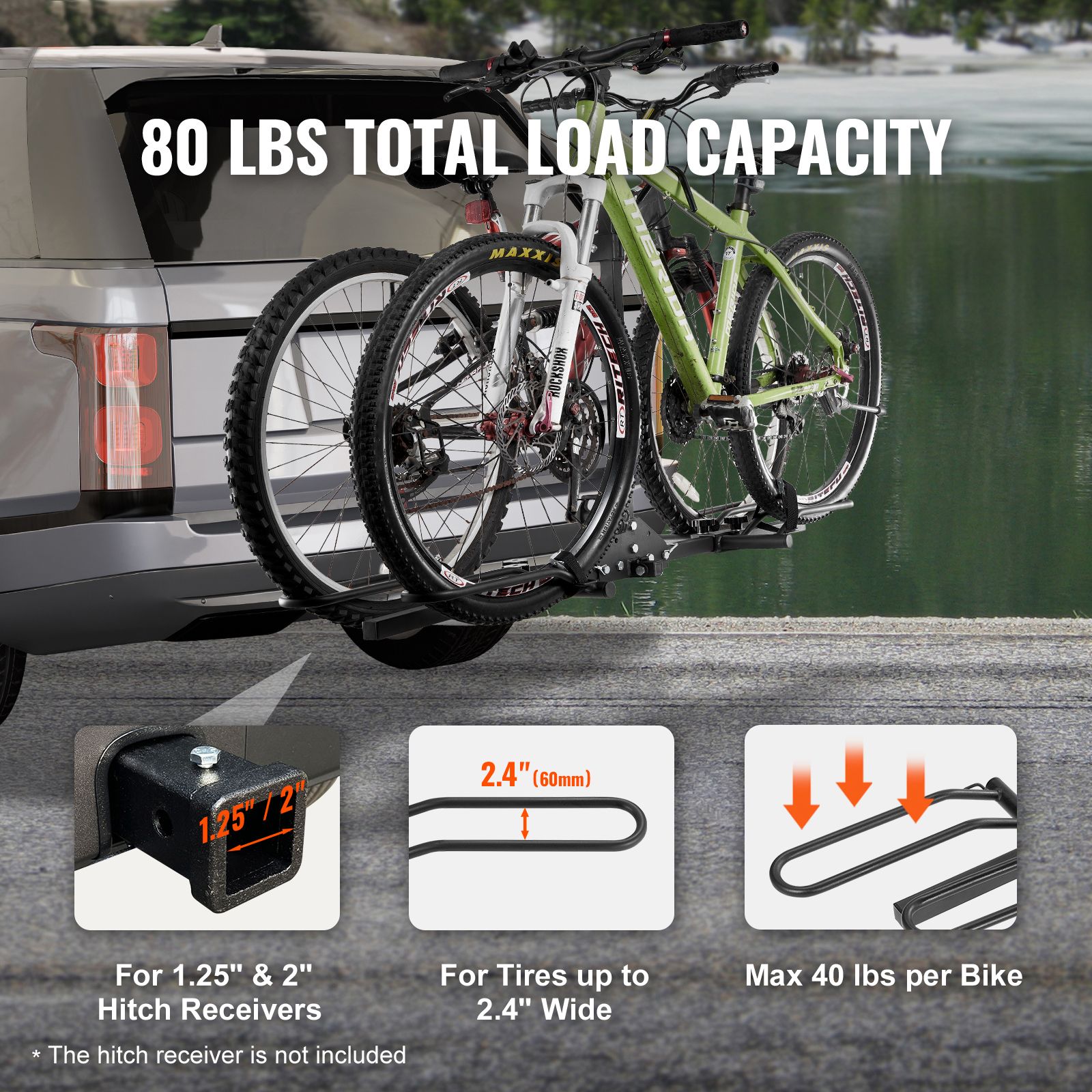 2-Bike Rack Hitch Mount Folding Carrier Car Truck SUV 1.25 — image 2
