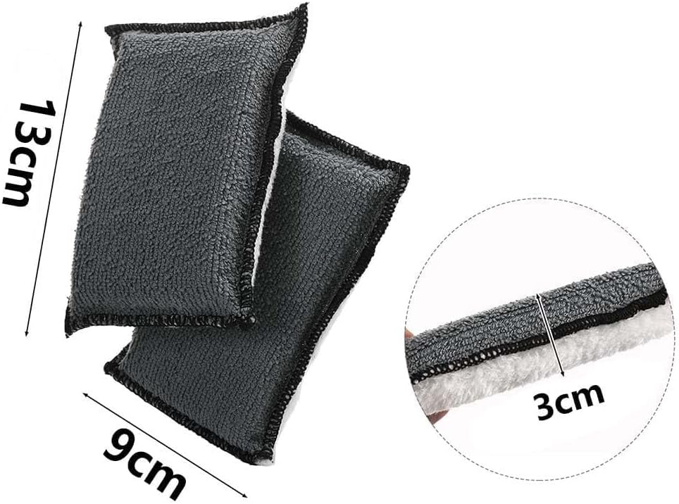 6 PCS Car Interior Cleaning Sponge, Microfiber Scrubbing Pads for Plastic Leather Upholstery, Auto Detailing Scrub Pads, Reusable Multi Surface Sponges — image 2