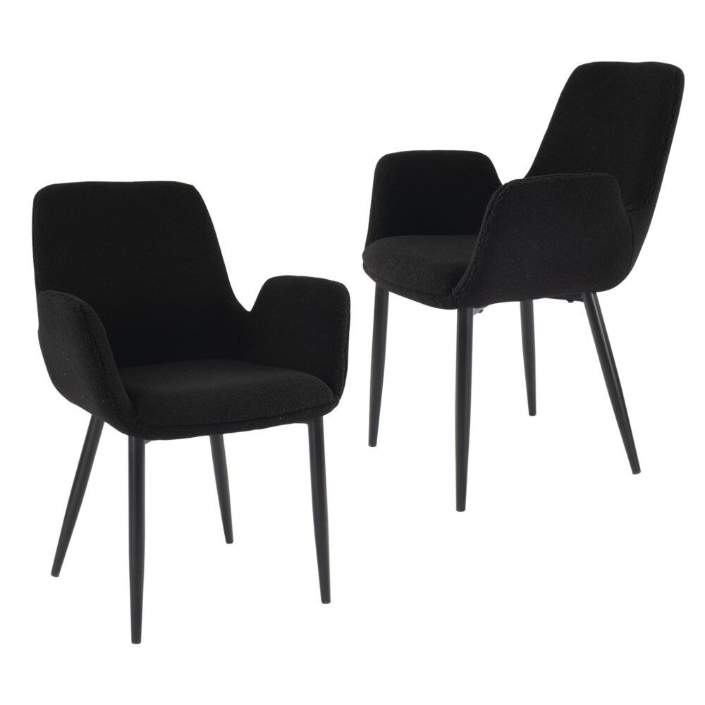 Charcoal Embrace Boucle – teddy Sherpa Fabric Armchair Set โ image 3
