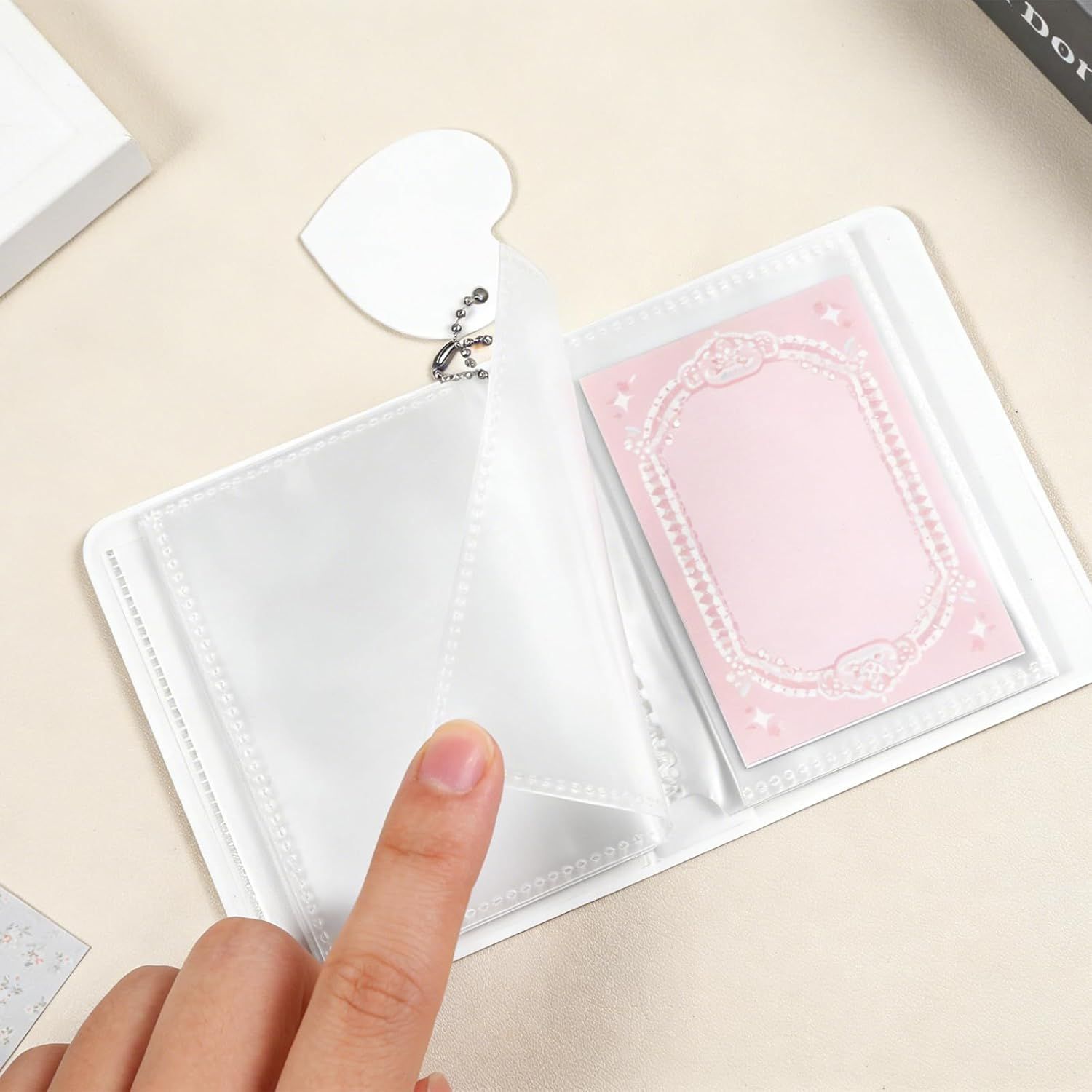 Mini Photo Album,3 Inch Photocard Book Heart Hollow Cover Photocard Binder 36 Pockets for Collect and Protect Photos (Black) โ image 2