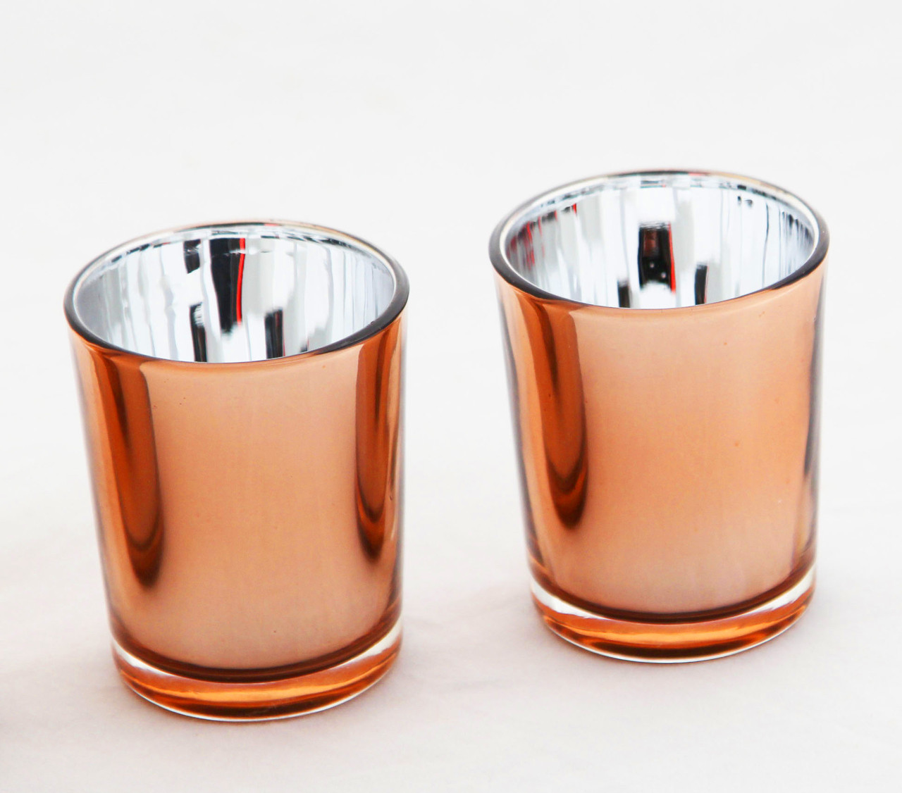 40 Pack Copper Votive Tealight Candle Holders Valentines Day Mercury Wedding Decor Glass Candlestick Party Decorations Bridal Baby Shower Event โ image 6