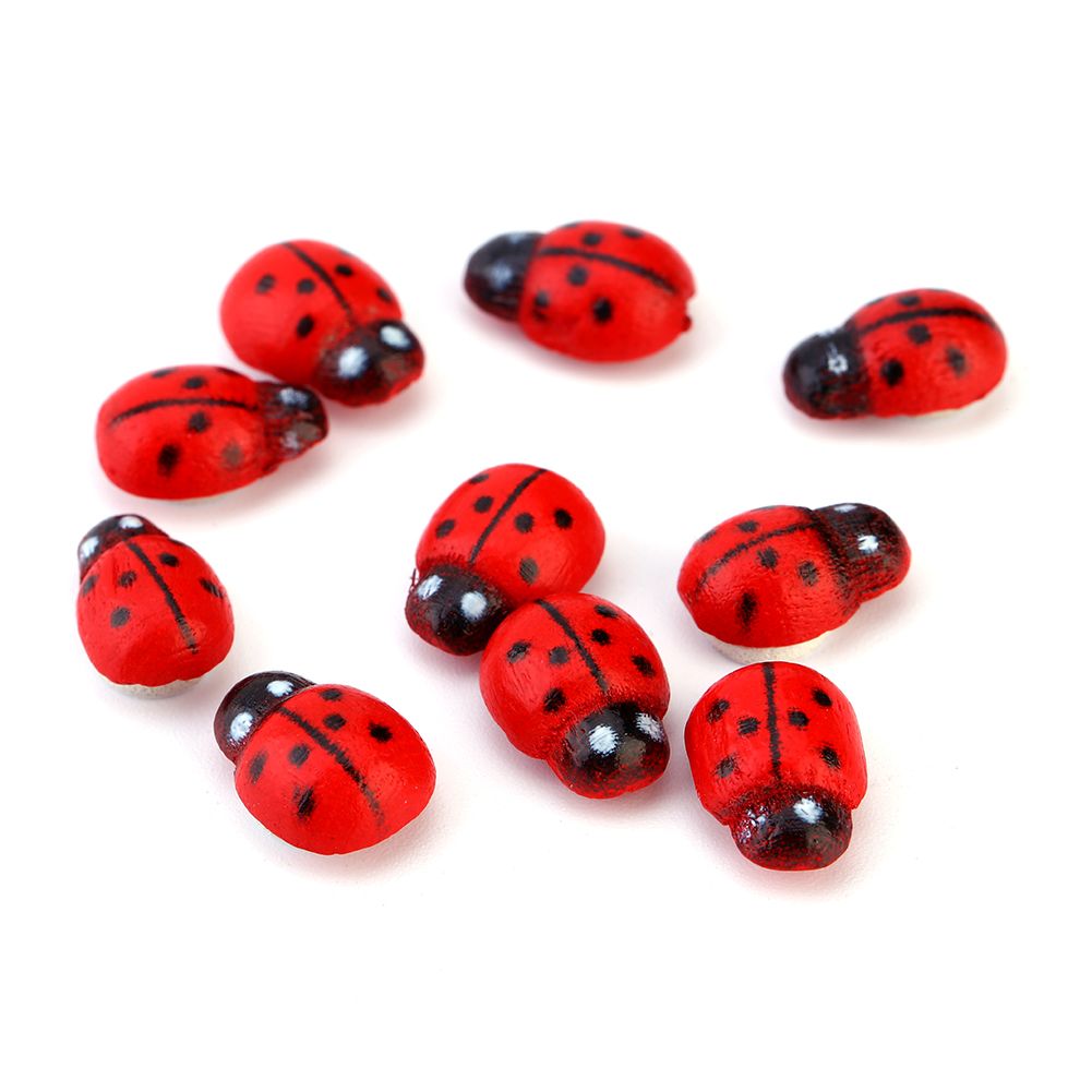 100pcs/bag Animal Wooden Ladybug Sponge Home Decoration Wall Sticker Craft For Children Kids โ image 6