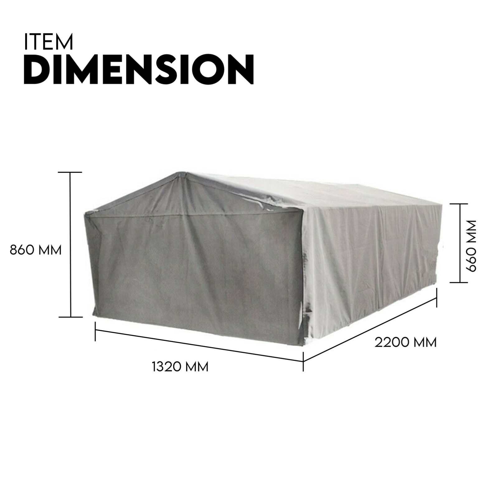 Box Cage Trailer Cover Canvas Tarp for 7 × 4 600mm High Cage Premium Quality 2 ft — image 2