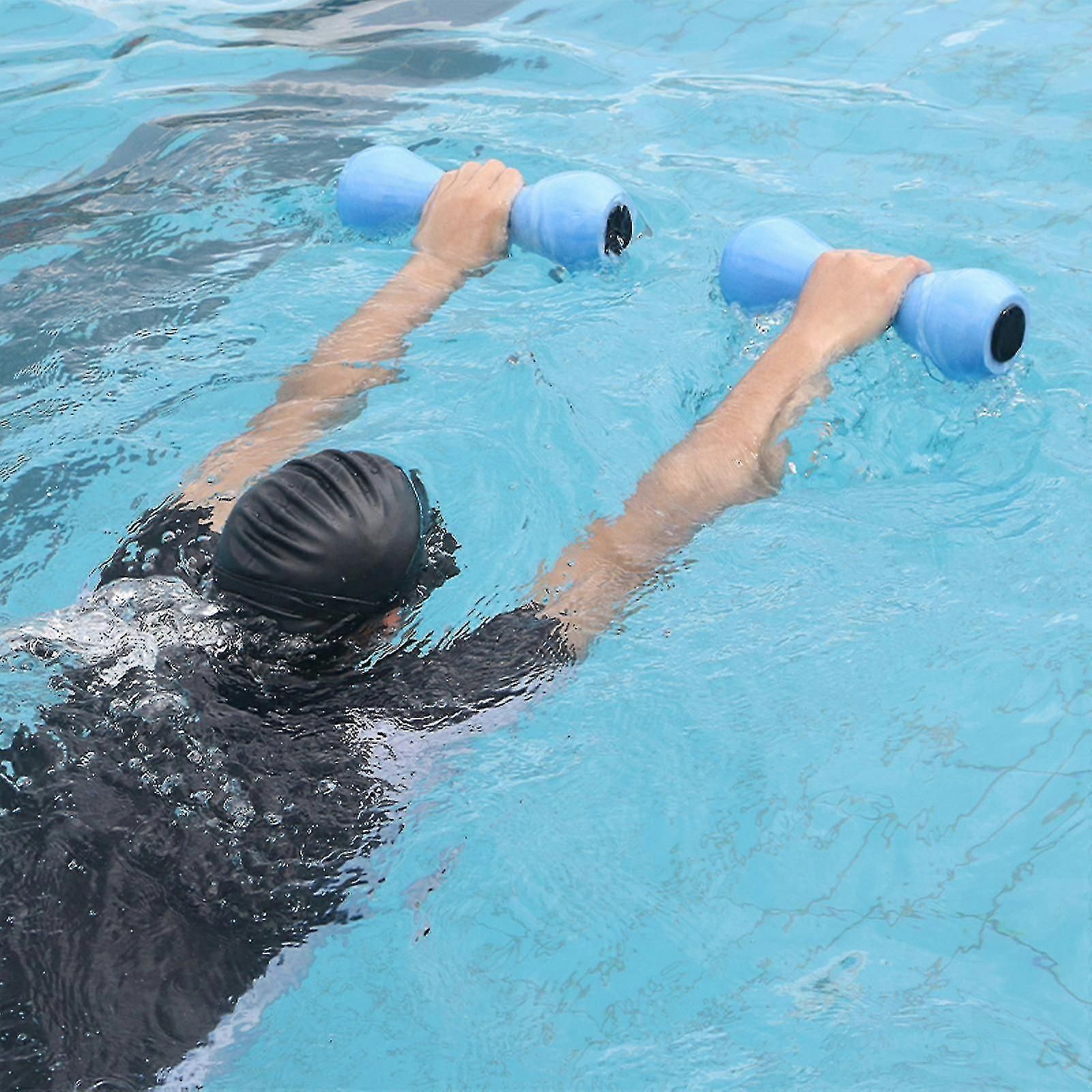 2PCS EVA Water Dumbbells Aquatic Exercise Foam Barbells for Water Aerobics Pool Resistance Fitness Training - Green โ image 4