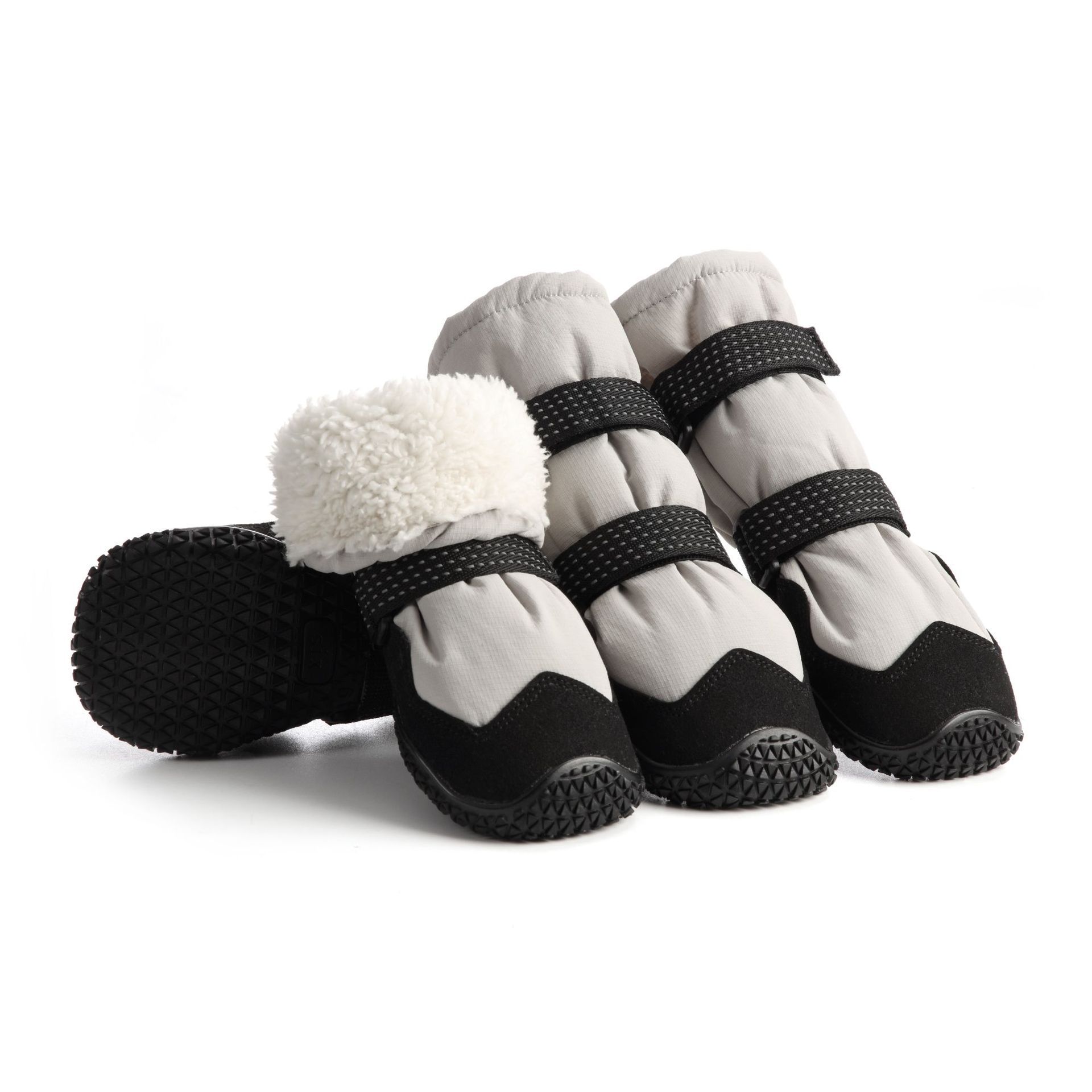 Winter Dog Snow Boots with Warm Lining, Dog Shoes for Large Small Medium Dogs, Dog Booties and Paw Protectors, Anti-Slip Dog Shoes with Reflective for Snow