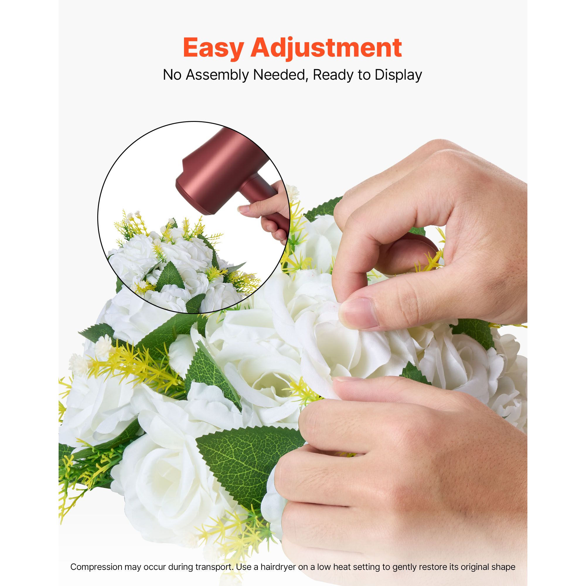 Flower Balls Arrangement Bouquet 10 PCS, 240 mm Diameter Artificial Flower Balls Wedding Rose Centerpieces, Faux Flowers Arrangements for Wedding Centerpiece — image 5
