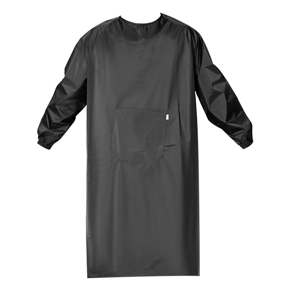 Waterproof Apron Sleeves,Black work shop Aprons for Lab Work, Water Proof Aprons Neckline Edging Design Elastic Cuffs Workwear with Pockets（black）