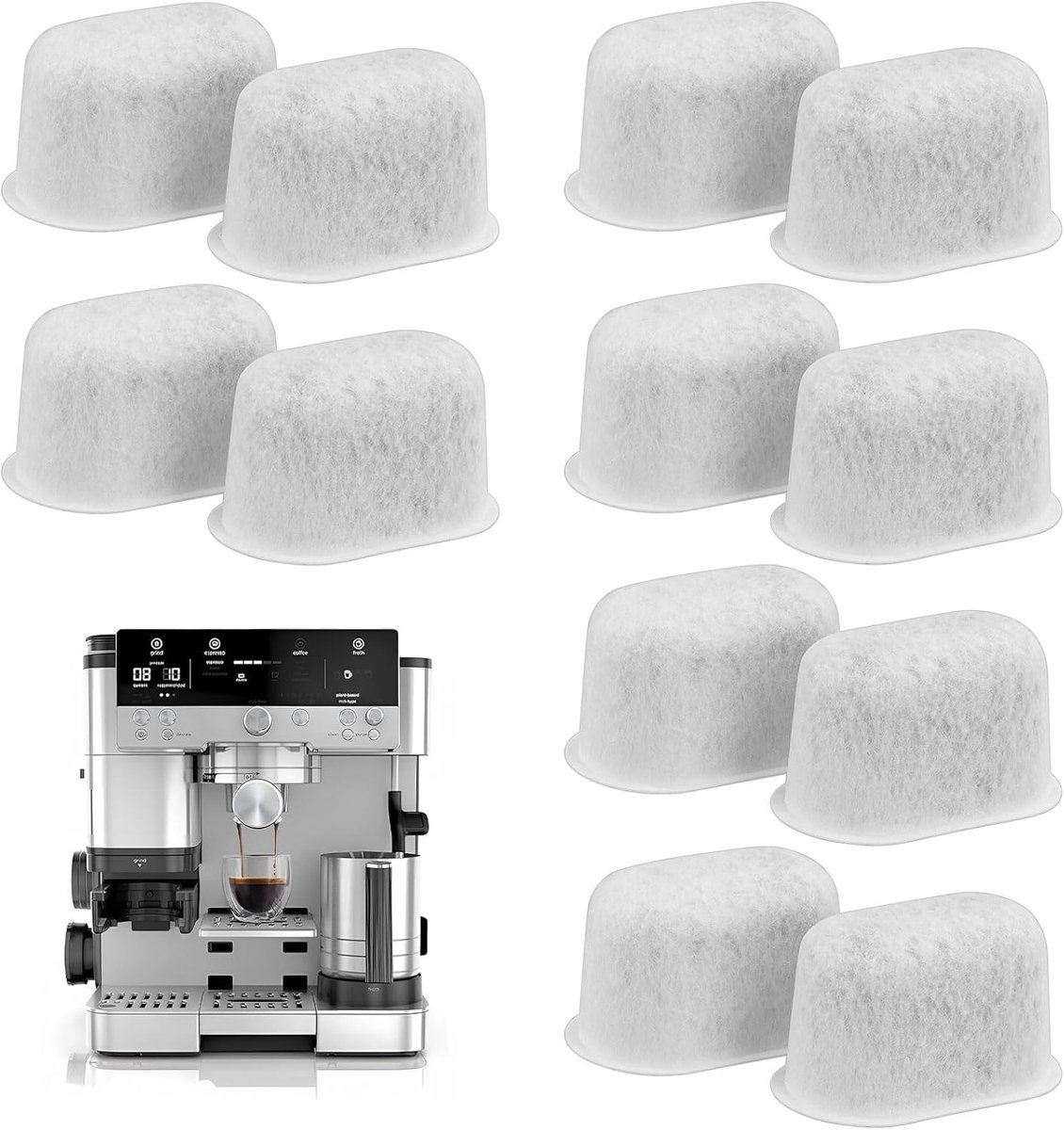12x Activated carbon filter suitable for Ninja coffee machines - Suitable for coffee machines from the Ninja, Breville and Keurig series - water filter
