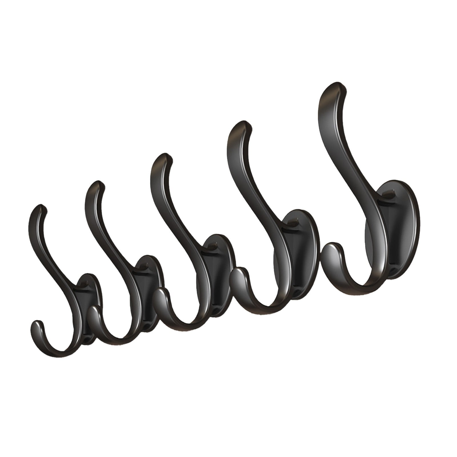 Wall Mounted Coat Hooks, 5 Pack Heavy Duty Hardware Robe Hooks, Decorative for Single Hanging Coats Towel Cubicle Classroom Kitchen Bath Backpack Hat Hook — image 2