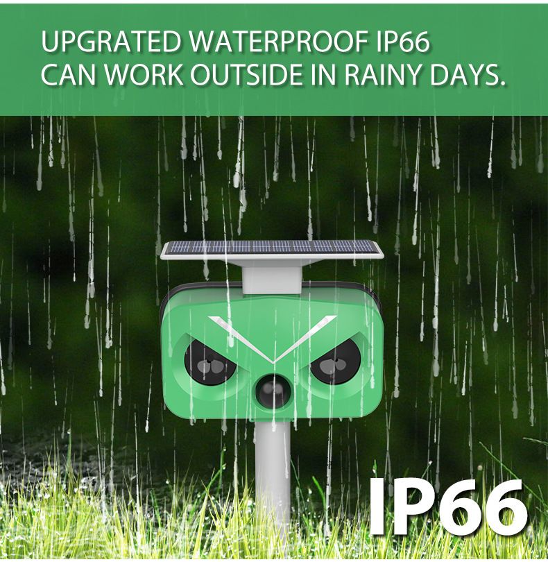 Animal Repellent Outdoor, Ultrasonic Pest Repeller with Motion, Light Sensor and Sound for Cat/Birds/Deer/Skunk/Rat/Squirrel — image 4
