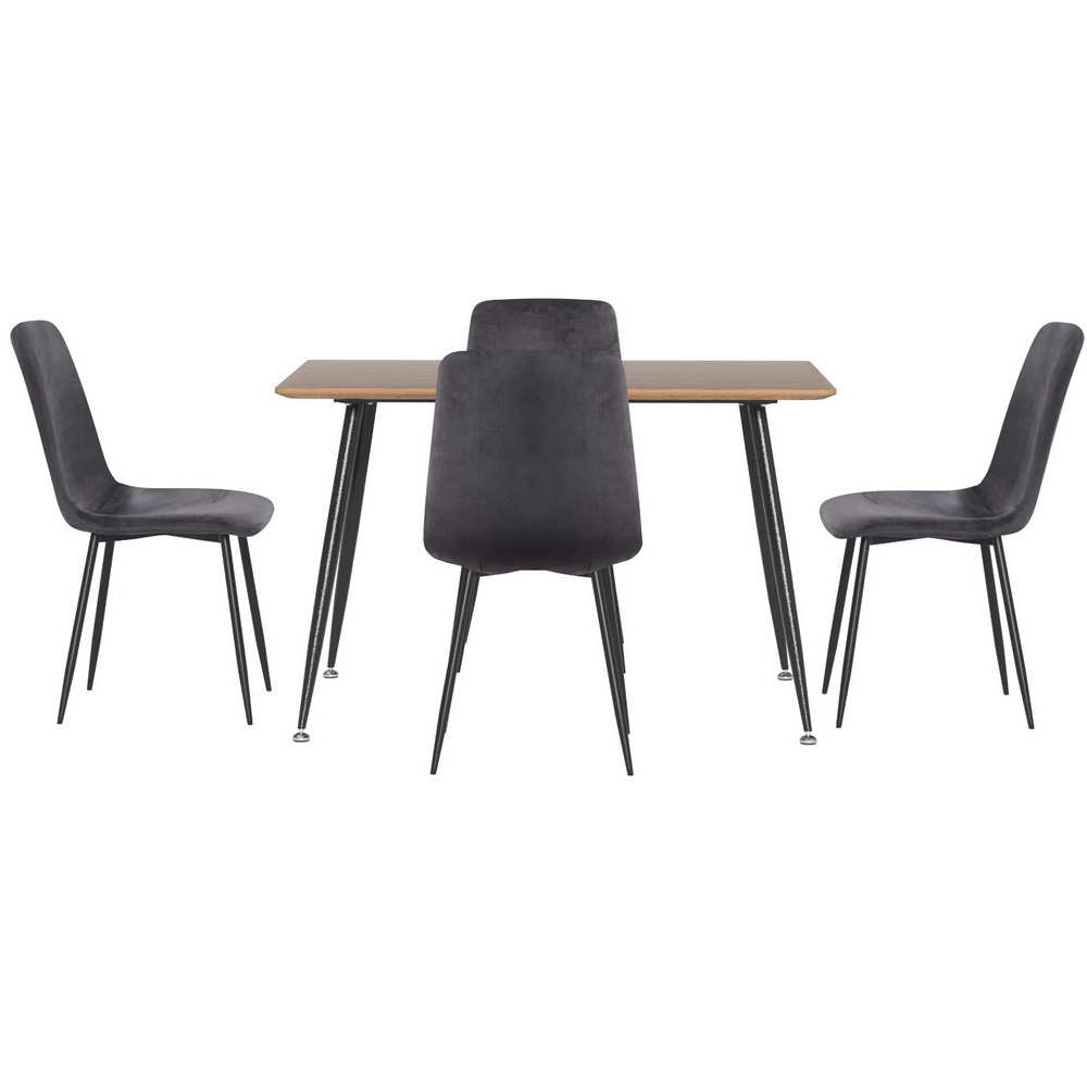 1 Artiss Dining Table and 4 Chairs Set Grey Velvet β image 3