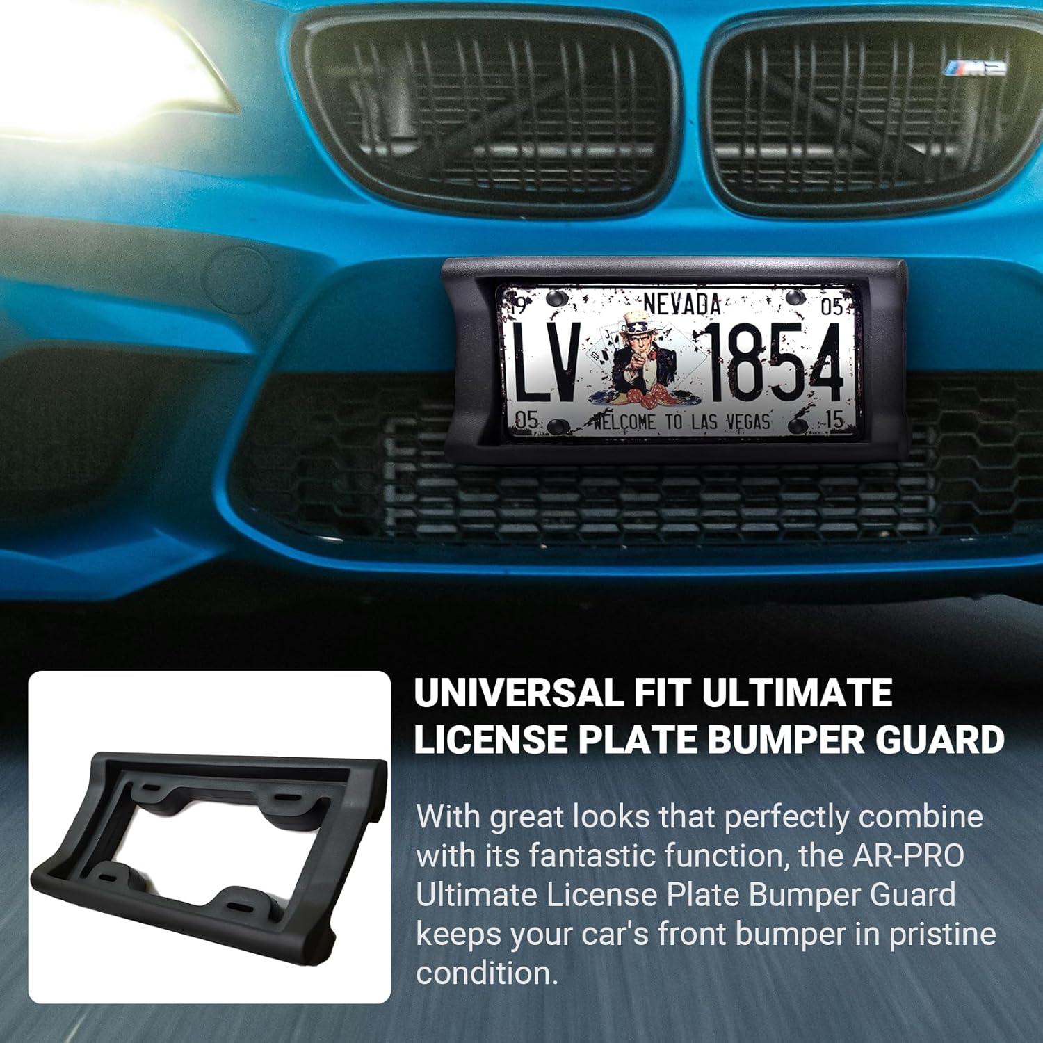 Ultimate License Plate Bumper Guard Screws Included - 2.3" Thick Rubber License Plate Mount Protects Bumper from Scratches and Dents - Universal Fit for Cars โ image 5