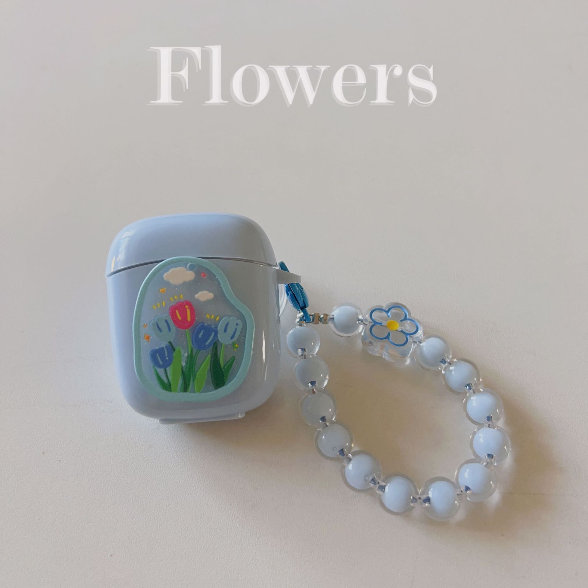 Floral patches + pink base shell + pink bracelet Apple AirPods Pro 2 โ image 5