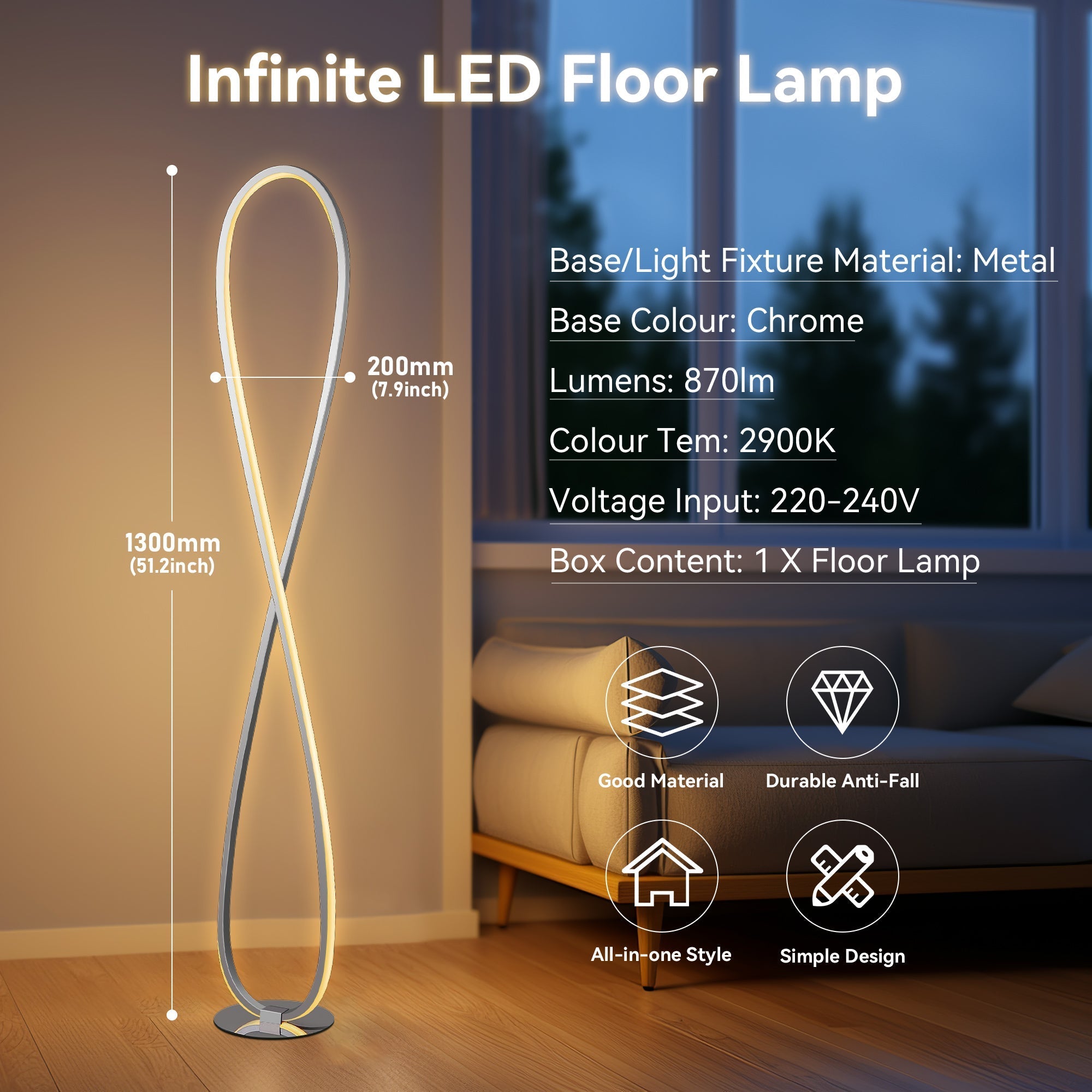 Infinite LED Floor Lamp - Chrome โ image 3