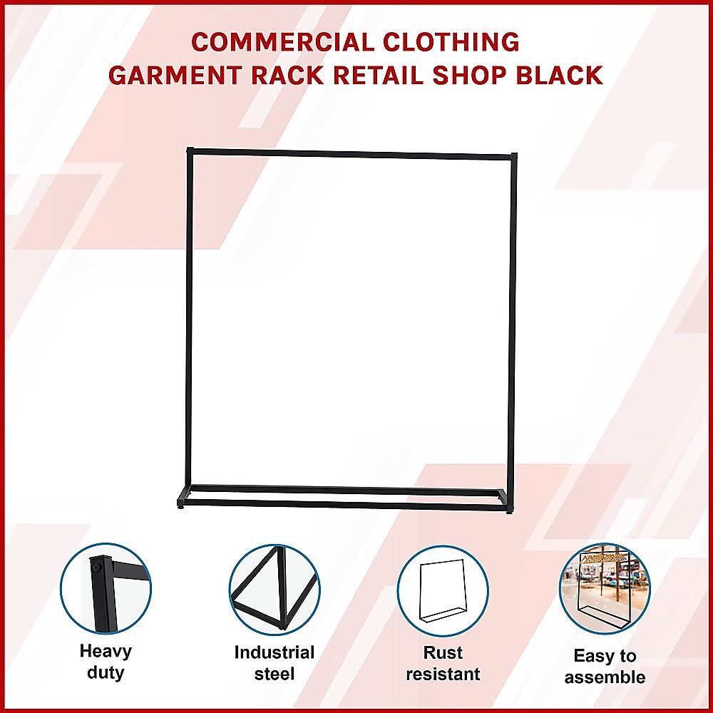 Commercial Clothing Garment Rack Retail Shop Black — image 6
