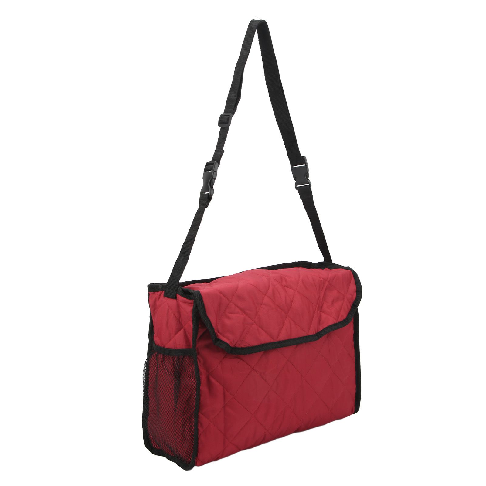 Wheelchair Hanging Storage Bag Quilted Cotton Household Walker Accessories for Scooter Trolley Wine Red โ image 3
