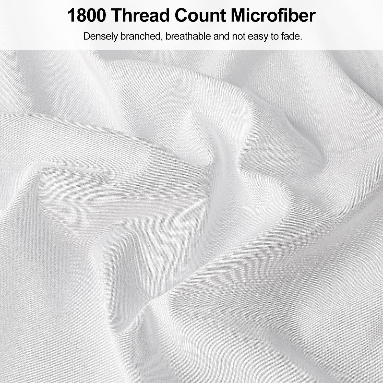 King Pillow Cases 2 Pack,1800 Thread Count Embroidered Soft Brushed Microfiber Pillowcases,White — image 3