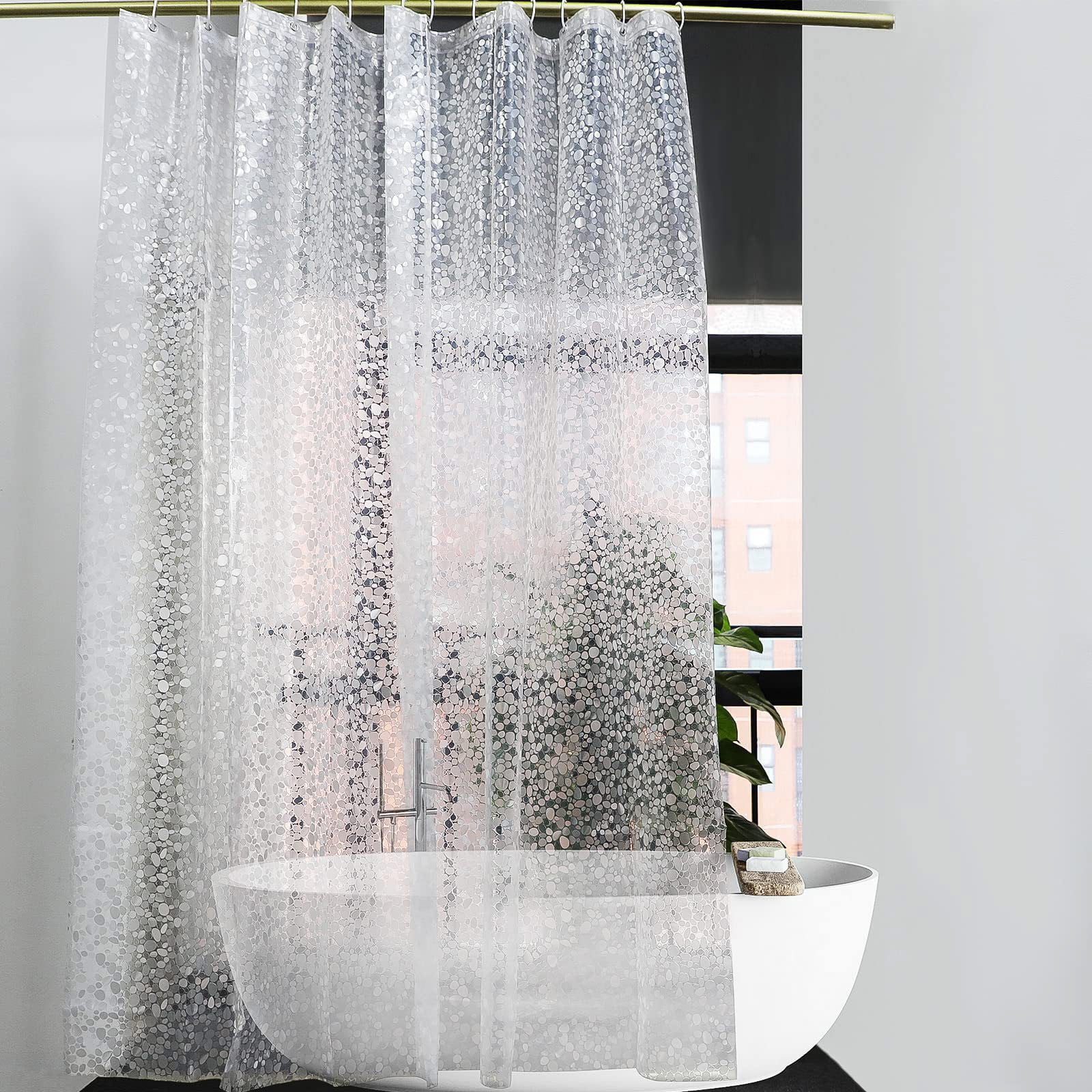 Shower Curtain, 31.5×71 Inch Shower Curtain Liner, Waterproof Plastic Shower Liner, Cute Lightweight Shower Curtain for Bathroom 71×71 in White — image 4