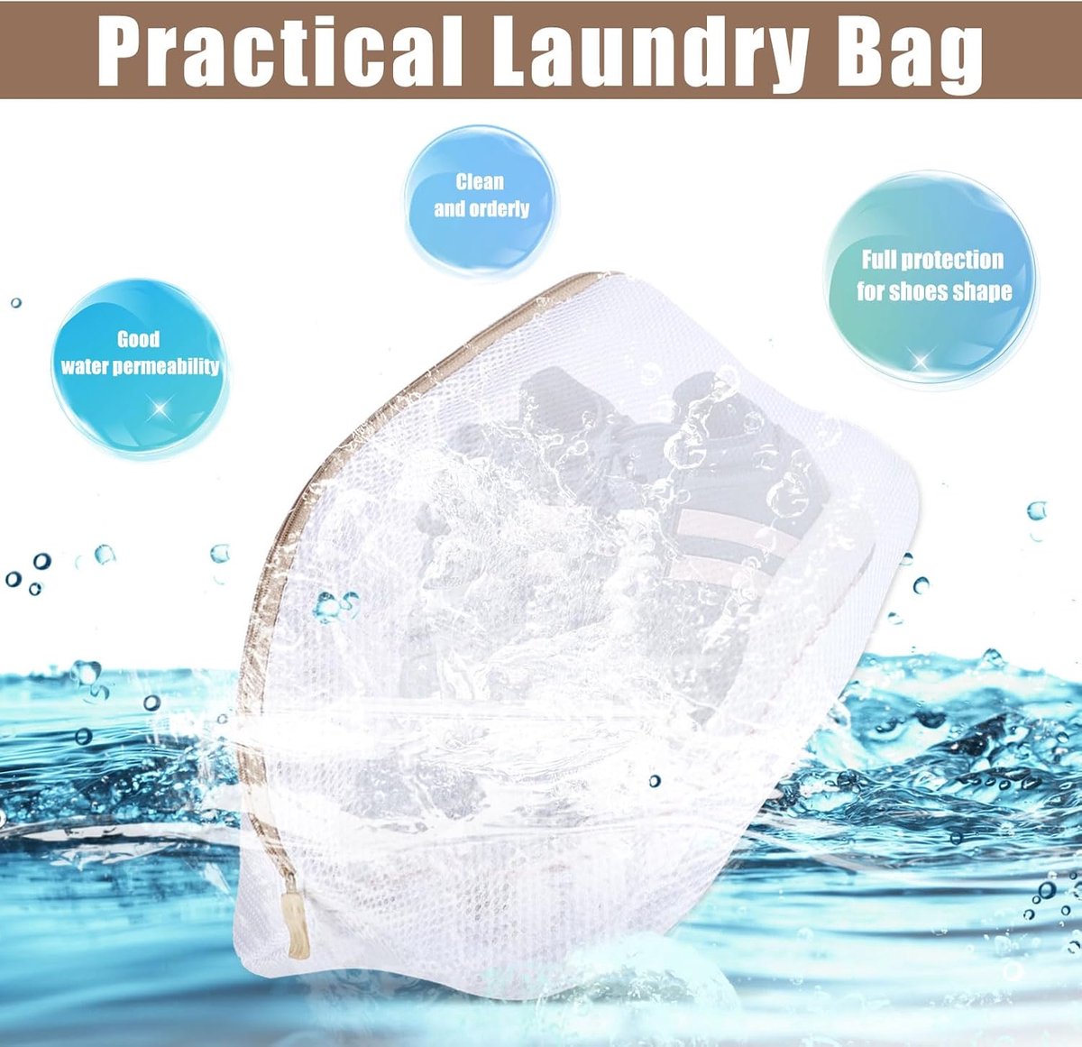 Laundry bag - Packing cubes - Laundry net - Women's shoe bag - Laundry bags with zipper - Compression zippered storage cubes - Reusable - 2 pieces - Shoe โ image 5