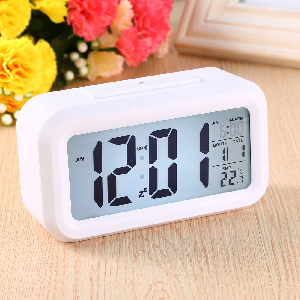 LED Backlight Digital Snooze Desk Alarm Clock Temperature Calendar Display Local — image 6