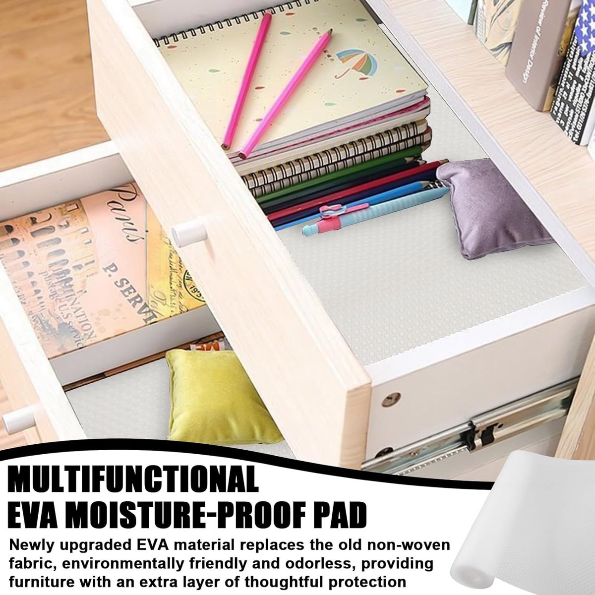 Anti-slip mat - 500 × 30 cm - Drawer mat - Antifouling pads - Kitchen drawer protector - Protection mat - Anti-slip mat - Drawer protection - Non-adhesive — image 2