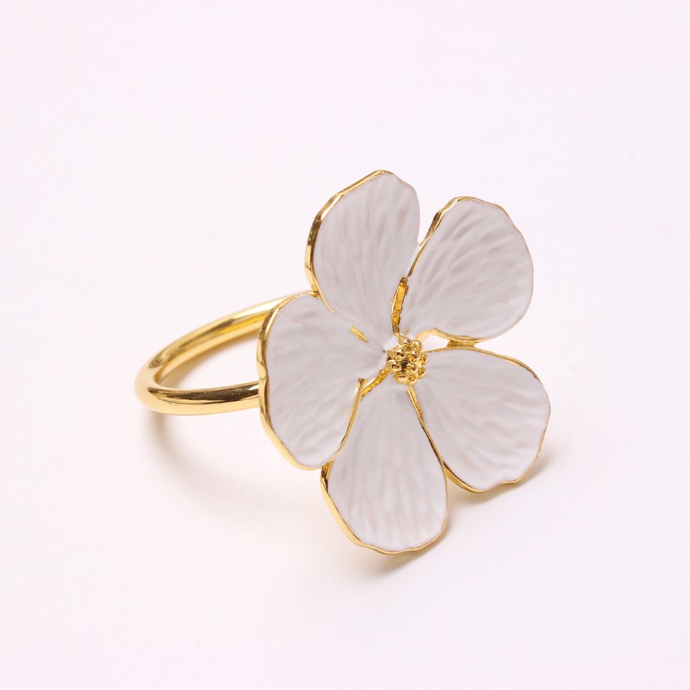 zinc alloy five petal flower napkin clasp — image 4