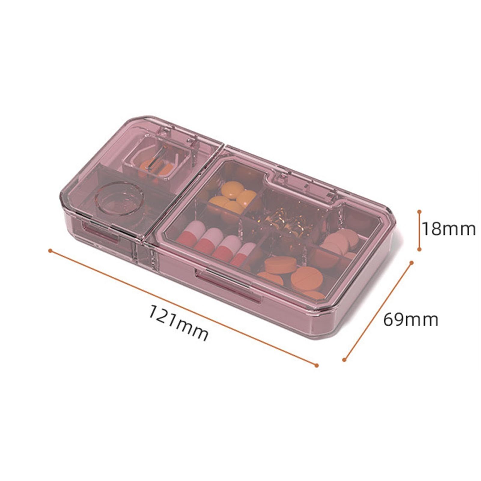 Pill Cases Pills Box, Pill Holder Food Grade Good Sealing Moisture-Proof Dust Proof Multiple Compartments Storing 3 in 1 โ image 5