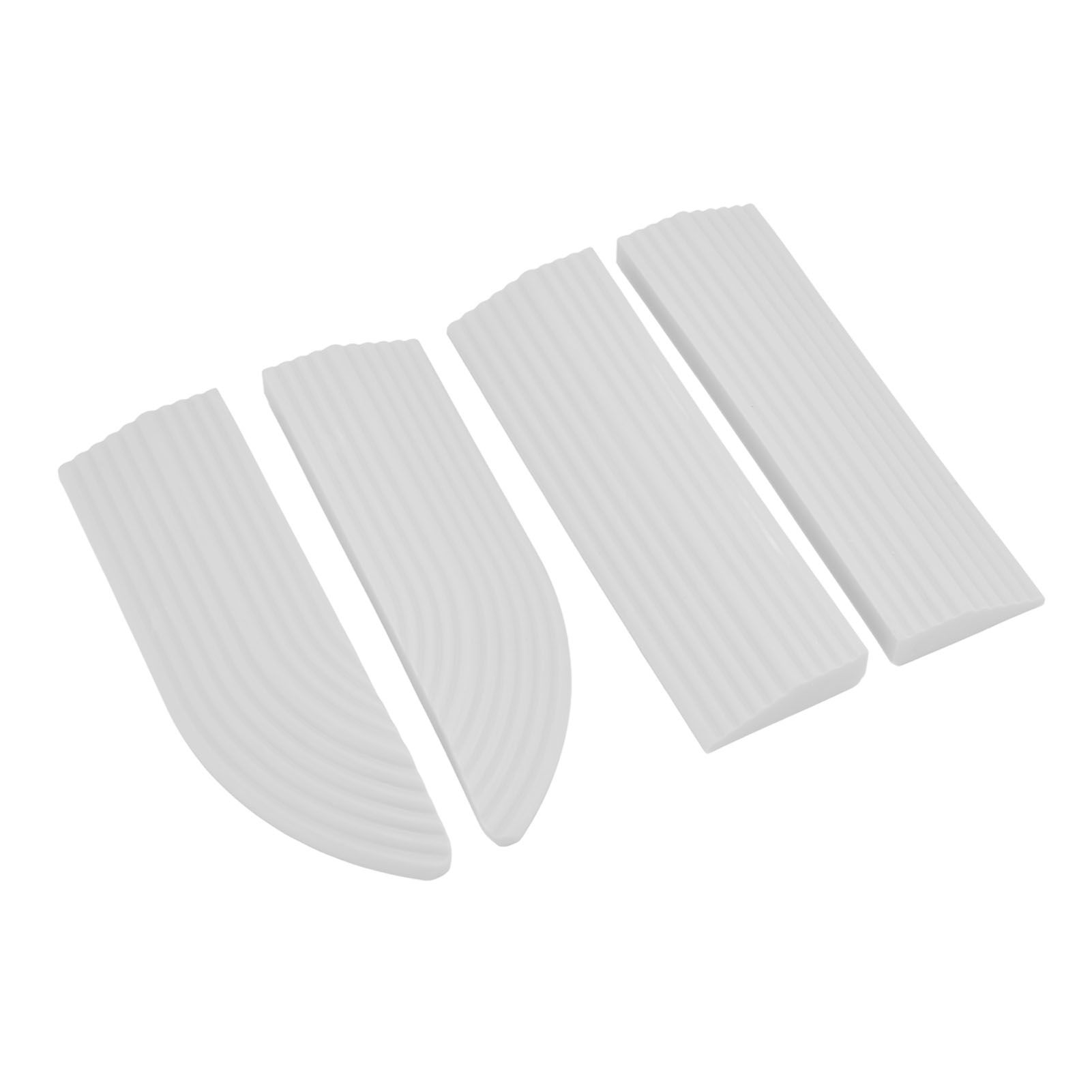 4PCS Universal Sweeper Door Sill Stair Wheelchair Door Sill Free Assembly Rubber Door Threshold ProtectWhite โ image 2