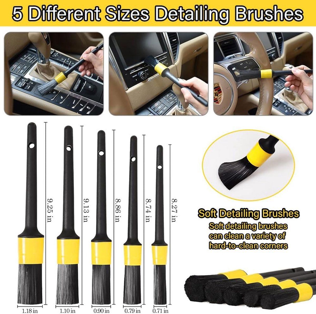 22 Pieces Car Wash Kit with Polishing Tools, Rim Brush and Interior and Exterior Car Care Accessories for Vehicle Cleaning — image 2