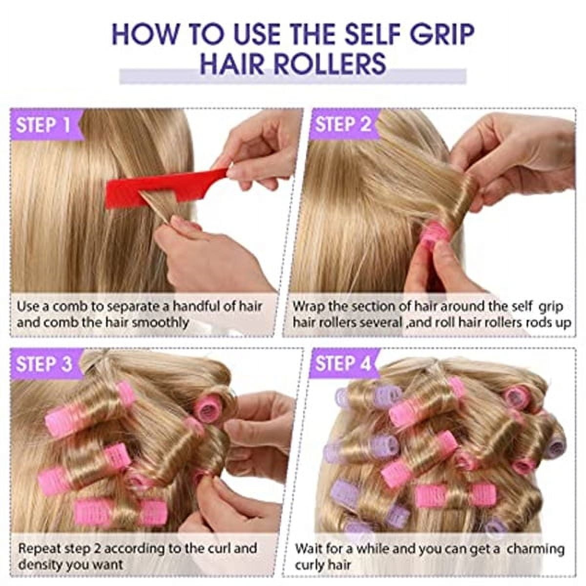 Self Grip Small Hair Curlers,Hair Rollers Curlers,Salon Hairdressing Curlers,DIY Curly Hairstyle Hair Rollers for Women Medium Short Hair (Gripping Sticky — image 4