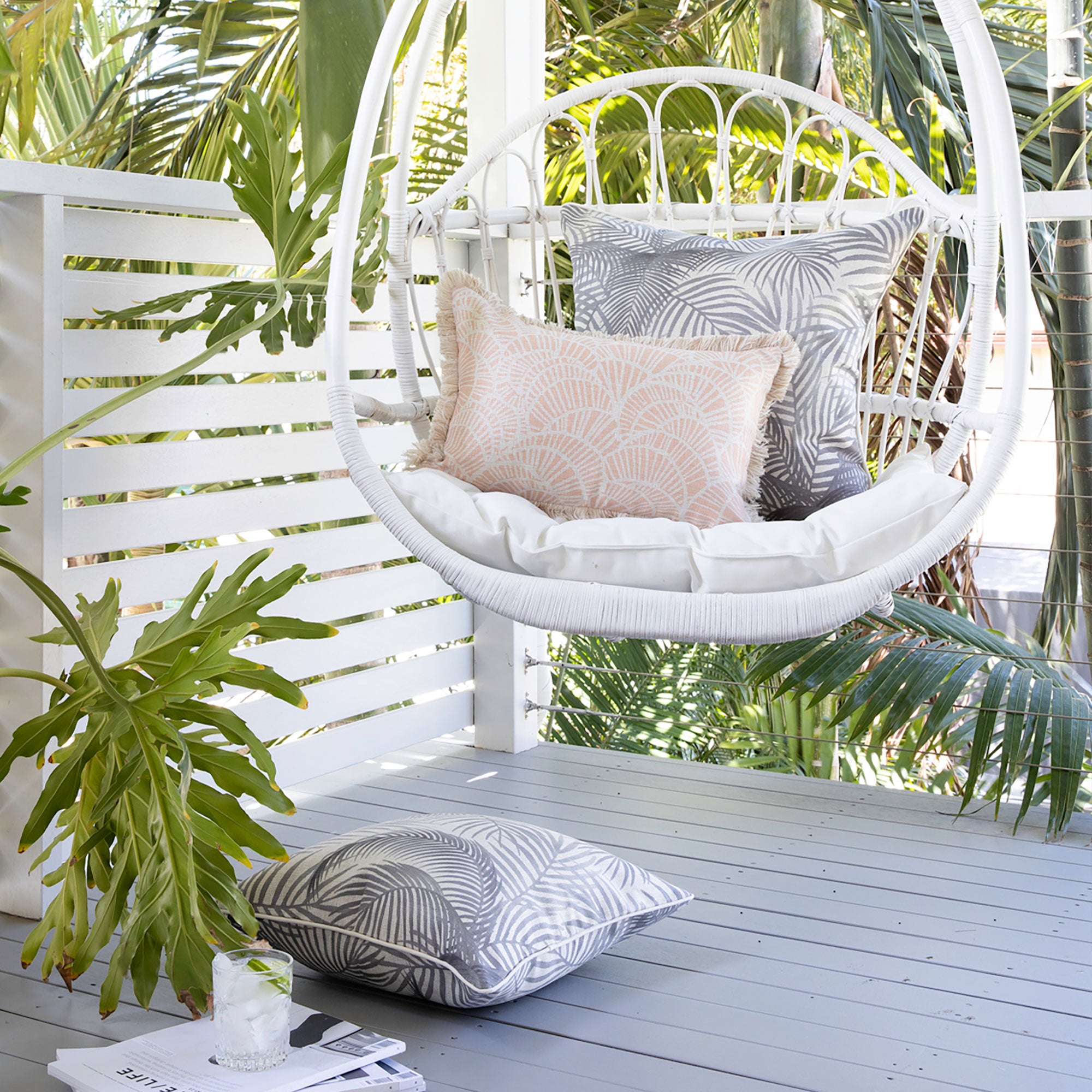 Cushion Cover-With Piping-Seminyak Smoke-60cm x 60cm — image 2