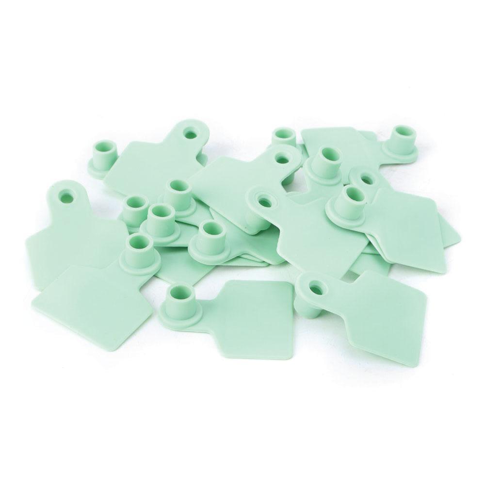 100x Cattle Ear Tags 6 × 7cm Set - Medium Green Blank Cow Sheep Livestock Label — image 3